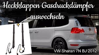 Heckklappen Gasdruckdämpfer auswechseln Sharan 7N Tailgate Gas Shock Replacement Sharan 7N [upl. by Goldshell241]