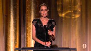 Angelina Jolie receives the Jean Hersholt Humanitarian Award at the 2013 Governors Awards [upl. by Ofilia825]