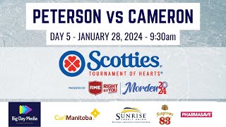 PETERSON vs CAMERON  2024 Scotties Tournament of Hearts Presented by RME Day 5 [upl. by Eneleoj]