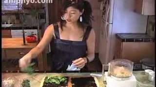 Ani Phyos Raw Food Kitchen Ginger Almond Nori Rolls [upl. by Staw]