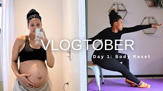 VLOGTOBER Day 1 Body Reset  Third Trimester Exercises [upl. by Nwadal]