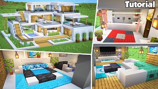 Minecraft Modern House 46 Interior Tutorial  How to Build  💡Material List in Description [upl. by Annayat194]