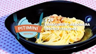 Espaguetis a la carbonara con huevo Receta original tradicional de Italia sin nata [upl. by Staal204]