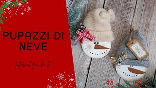 Pupazzi di neve fai da te con mini taglieriDecorazioni di NataleChristmas ideas [upl. by Nerfe]