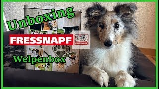 Unboxing Wir packen die Fressnapf Welpenbox aus  Begrüßungsgeschenk für Welpen  Rosi und Ella [upl. by Fablan457]