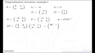 Diagonalisation of matrix example I [upl. by Ahtiekal]