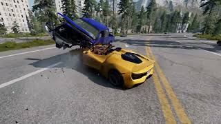 Realistic Car Crashes and Overtakes on highway Unbelievable Destruction in BeamNGdrivequot022 [upl. by Ahseyd]