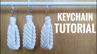 MACRAME TUTORIAL  KEYCHAIN  BEGINNER DIY WRISTLET [upl. by Maxia685]