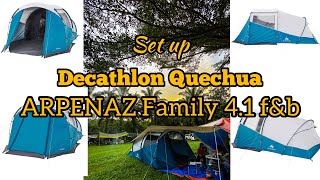 Tent Set up step by step  Quechua Arpenaz Family 41   fresh amp black family camping [upl. by Farman]