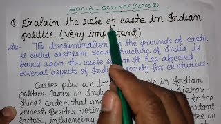 Role of castes in Indian PoliticsSocial Science Class10th CBSE [upl. by Eyr633]