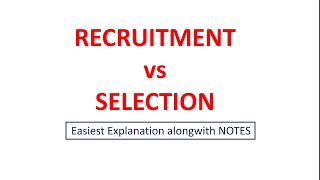 31 RECRUITMENT vs SELECTION  Difference explained in simple language  Complete HRM  Rishu Udit [upl. by Anerehs]