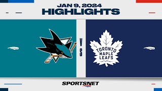 NHL Highlights  Sharks vs Maple Leafs  January 9 2024 [upl. by Ester]