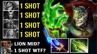 INSANE 43x FINGER STACK 1 Shot Delete All Mid Lion vs PRO QoP Crazy Late Game Battle WTF Dota 2 [upl. by Arykat]