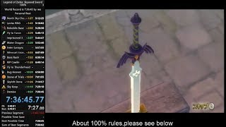 Skyward Sword 100 Speedrun in 73645 [upl. by Aicilav111]