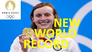 KATIE LEDECKY WINS GOLD WITH NEW OLYMPIC RECORD [upl. by Werdnaed]