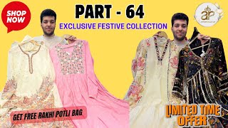 Part 64 🌺Stunning Festive Collection Muslin amp Silk Suits Anarkalis Indo WesternFree Potli Bags🎁 [upl. by Euqinotna]