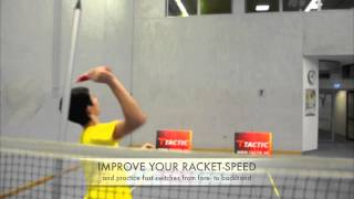 SPINMINTON by TACTIC  WORLD NEW single Badminton Training Racketspeed [upl. by Attey231]