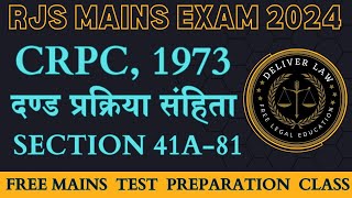 दण्ड प्रक्रिया संहिता की धारा 41A से 81 तक ।। Crpc Section 41A81 for RJS Mains Exam 2024 [upl. by Karim]