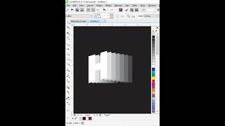 Letter H flip text effect in coreldraw Finally Revealed shorts [upl. by Neened616]