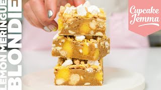 Chunky Lemon Meringue Bar Blondie Recipe  Cupcake Jemma [upl. by Anitnoc]