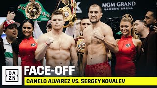 Canelo amp Sergey Kovalev WeighIn Ahead Of Light Heavyweight Clash [upl. by Analem]