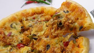 Chicken Fajita PizzaHomemade Pizza Recipe [upl. by Alleciram]