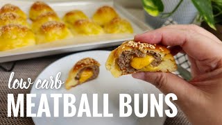 Meatball Buns  Fathead Dough Recipe  Low Carb [upl. by Chard]