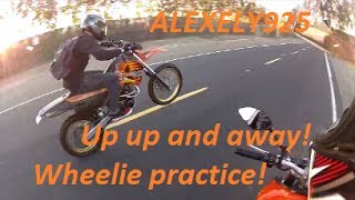 FZ09 and KTM 400 SXC Wheelie practice and more [upl. by Danit]