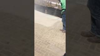 Sandblasting concrete to remove stain  sealed [upl. by Hodgkinson]