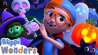 Blippi’s Spooky Halloween Song 🎃  Blippi Wonders Fun Cartoons  Moonbug Kids Cartoon Adventure [upl. by Idette]