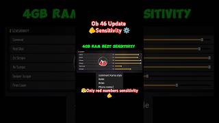 Best sensitivity setting for free fire 4GB Ram mobile📱ob 46 update Sensitivity 2024freefireshorts [upl. by Curcio]