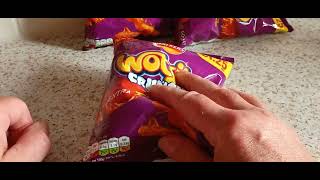 Walkers Wotsits Crunchy Extra Flamin Hot Crisps Snacks Food Review 25p 60g [upl. by Goldia949]