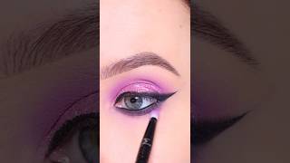 Lilac Glam Eye Look ✨ Shimmer Lids amp Smudged Liner shorts [upl. by Leontina]