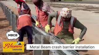 Metal Beam Cross Barrier Installation work contractor music construction  Infrastructure [upl. by Thatch26]