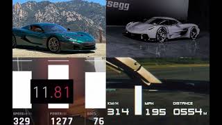 Rimac Nevera vs Koenigsegg Jesko Absolut 0400kmh [upl. by Devland]