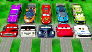 Mega Pixar Cars Pit Vs McQueen and Pixar cars BeamNG drive Complitation [upl. by Stanhope]