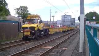 Mega Road Rail Convoy departing Fawdon [upl. by Oisacin]