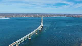 A fun flight around the Ogdensburg International Bridge to Prescott Ont Cananda [upl. by Nessy931]