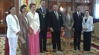 Cérémonie daccueil officiel à Rabat SM le Roi Mohammed VI SM le Roi dEspagne Felipe VI [upl. by Pebrook707]