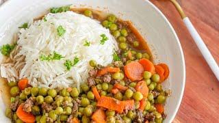 PEA AND CARROT STEW BAZELLA W ROZ peas stew easyrecipe middleeasternfood carrots [upl. by Rego]