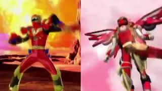 Power Rangers Dino ThunderNinja Storm Battlizer Transformation [upl. by Anits]