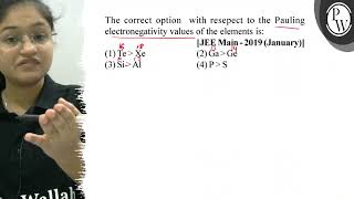 The correct option with resepect to the Pauling electronegativity v [upl. by Ynaitirb104]