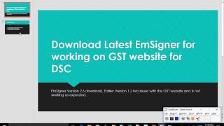 GST Website  Download Latest Version of EmSigner [upl. by Venditti397]