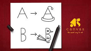 How to draw with alphabet  Fun with alphabet  Education drawing  ABCD drawing   ABCD draw [upl. by Rollecnahc]