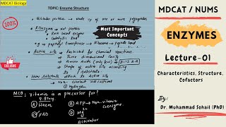 MDCAT  NUMS  Enzymes  Lecture01 [upl. by Ahsimak]