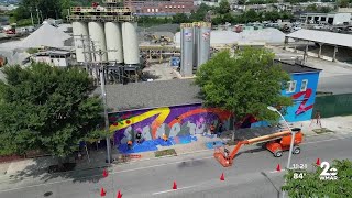 Students and artists team up for new West Baltimore mural [upl. by Eicnan156]