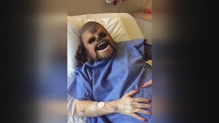 Woman Dubbed New Chewbacca Mom For Wearing Star Wars Mask During Childbirth [upl. by Ahsina870]