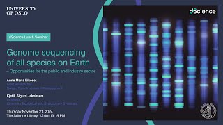 dScience Lunch Seminar Genome sequencing of all species on Earth [upl. by Eiduam42]