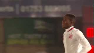 Wilfried Zahas stunning first U21s goal  England U21s vs Romania [upl. by Llenyl643]