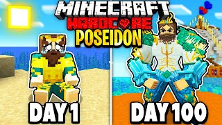 I Survived 100 Days as POSEIDON in Minecraft Heres What Happened [upl. by Ayerf]